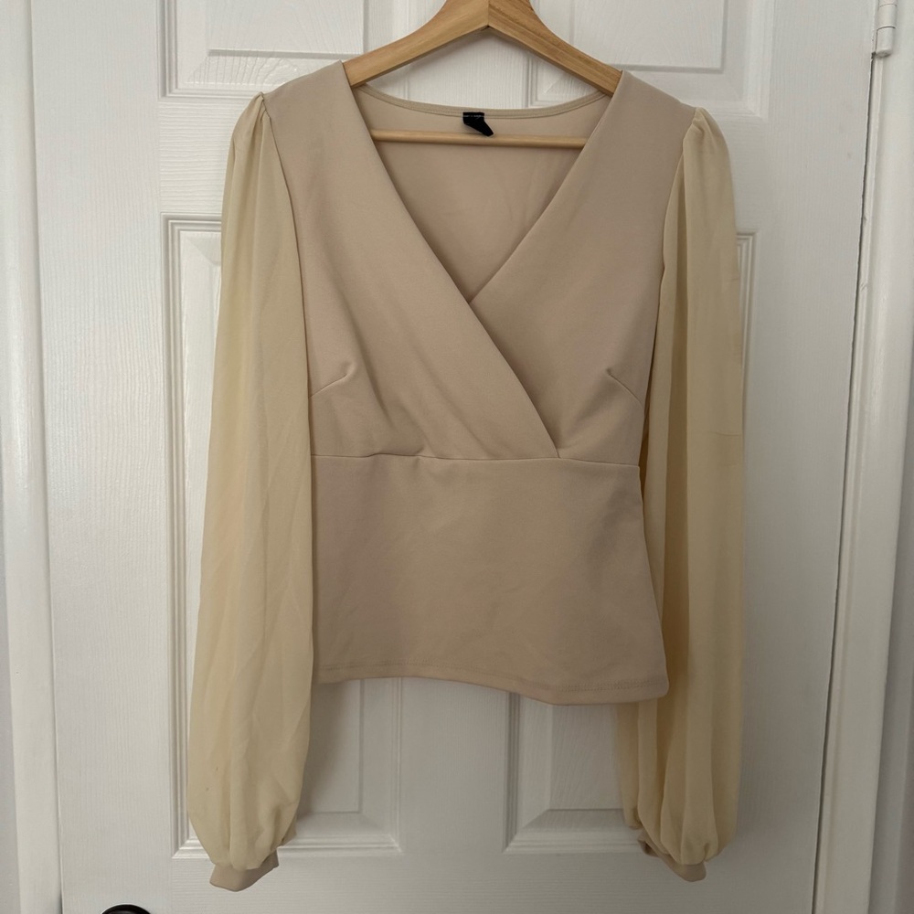 Windsor Cream Wrap Blouse